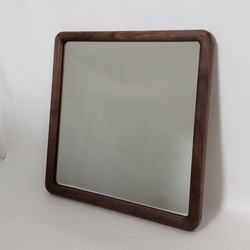 オールドチーク材のミラー 60cm×40cm 壁掛け鏡 チーク無垢材フレーム