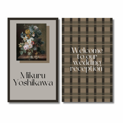 mini【flower art 席札④】gray*°♡ 1枚80円（10枚〜）✾ゲスト様情報確定後〜10日以内発送✾ 9枚目の画像