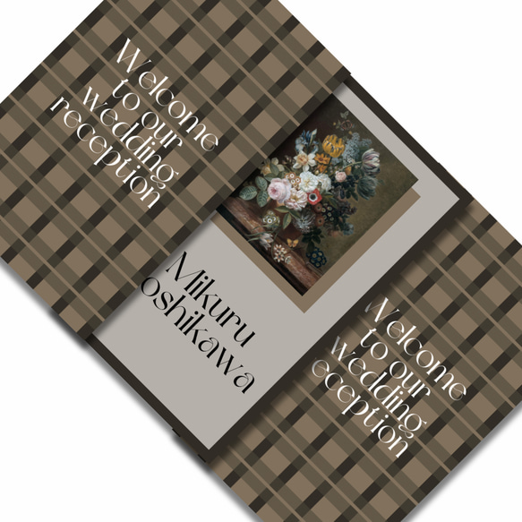 mini【flower art 席札④】gray*°♡ 1枚80円（10枚〜）✾ゲスト様情報確定後〜10日以内発送✾ 8枚目の画像