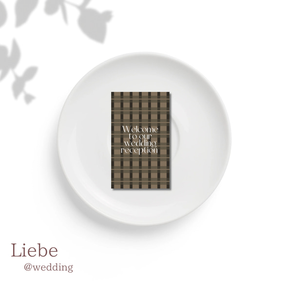 mini【flower art 席札④】gray*°♡ 1枚80円（10枚〜）✾ゲスト様情報確定後〜10日以内発送✾ 4枚目の画像