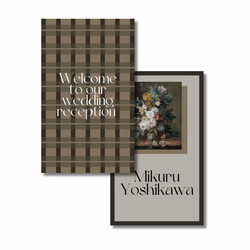 mini【flower art 席札④】gray*°♡ 1枚80円（10枚〜）✾ゲスト様情報確定後〜10日以内発送✾ 6枚目の画像