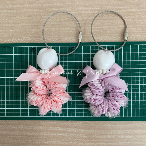 バッグチャーム ハワイアンリボンレイ フラダンス キーリング プチ