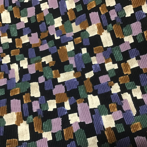 在庫あり☆レトロタイル柄シュシュ☆ネイビー 青紫緑 モザイク