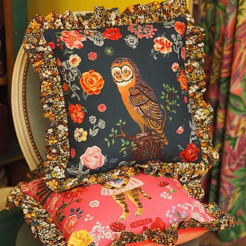 新品 ナタリーレテ クッションカバー ハウス ゴブラン 45×45cm 猫 ねこ