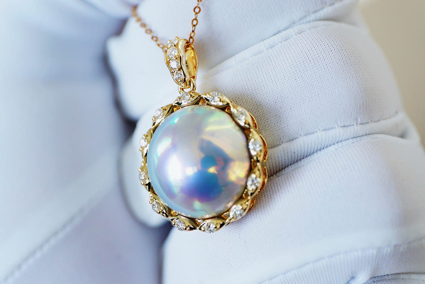 「幻のパール」K18 天然マベパール　健康・無垢・長寿・富・純潔・円満・完成　希少なマベパール　ペンダントのみ　奄美大島