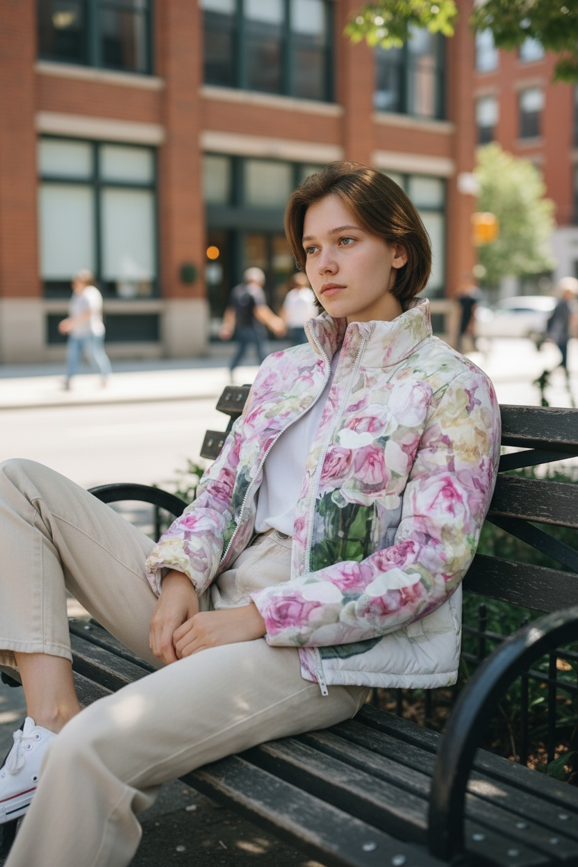 ピンクイブピアジェとスィ―トピー　メンズカスタムパファージャケット