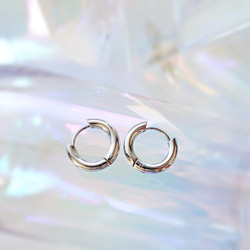 甜美又酷炫！人氣系列【2way】316L/心型銀環（耳環） 第5張的照片