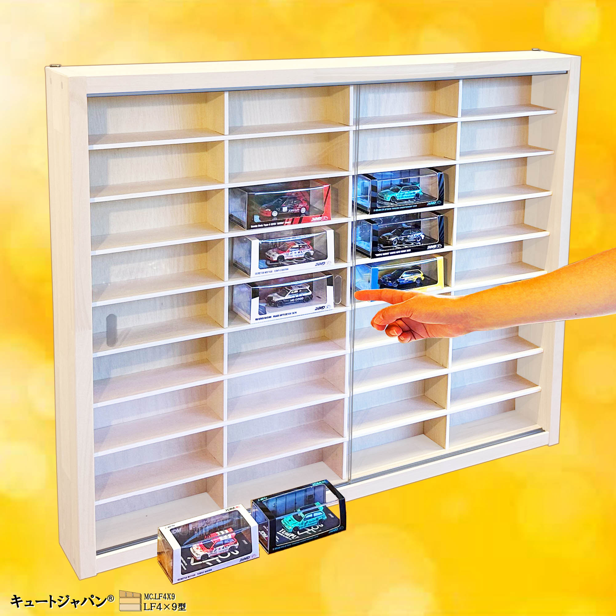 ミニカー収納 アクリル扉付 INNO Models 1/64 YM MODEL fuelme model ホワイト色塗装