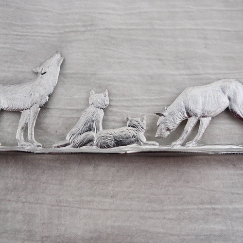 ドイツの錫細工〜オオカミの親子〜 その他インテリア雑貨