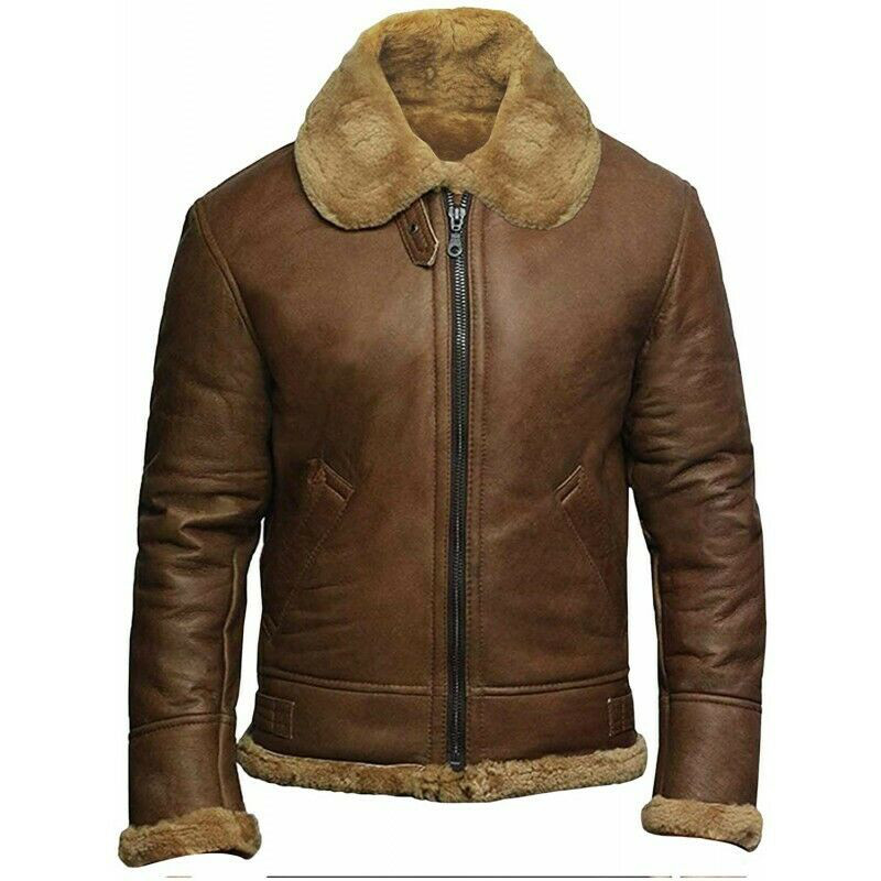ベージュシアリングを使用した羊革ジャケット Beige Shearling Sheep Leather Jacket