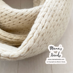 3点売れました⭐️《手編み風 クロシェ》おしゃれな ウール かぎ編み 生成り 秋 冬 ナチュラル ボリューム  スヌード 2枚目の画像