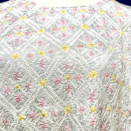 正絹総絞り】着物リメイク ドロップポケット ワンピース【コクーン