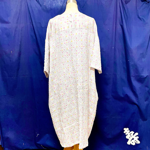 正絹総絞り】着物リメイク ドロップポケット ワンピース【コクーン