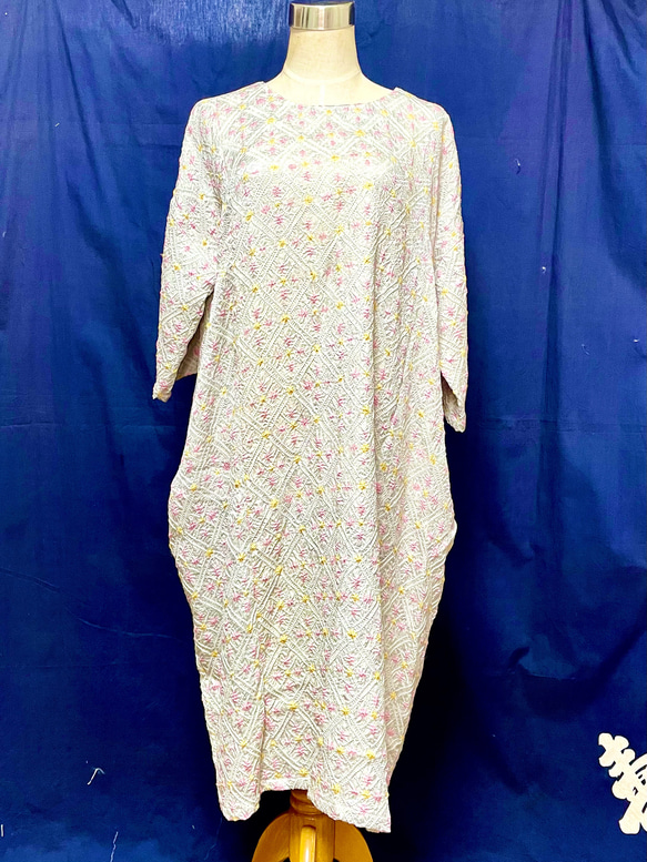 正絹総絞り】着物リメイク ドロップポケット ワンピース【コクーン