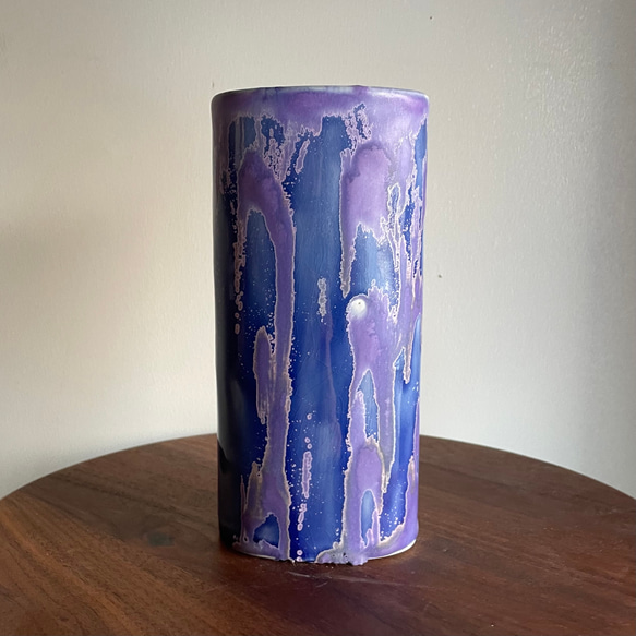 キッチンツール スタンド 花瓶 紫柄 プレゼントにも 一輪挿し・花瓶