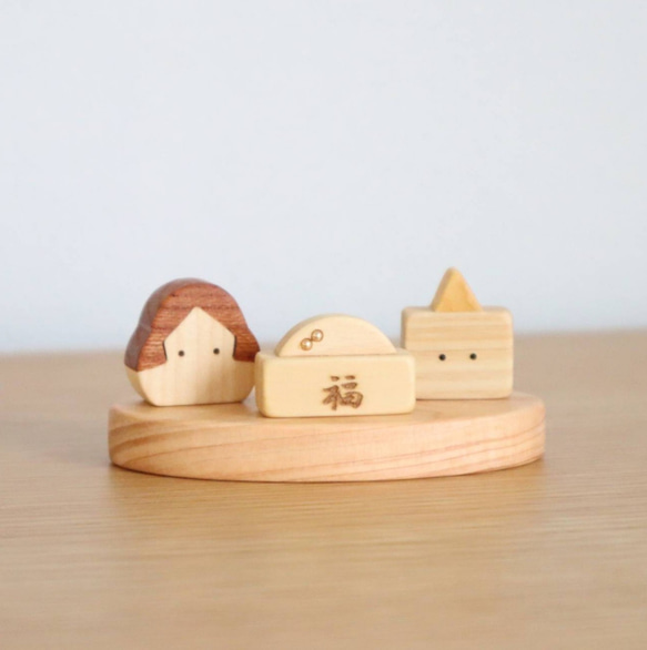 人気シリーズ＊ちょこんと小さな節分飾り〜お多福＆小鬼ちゃんセット