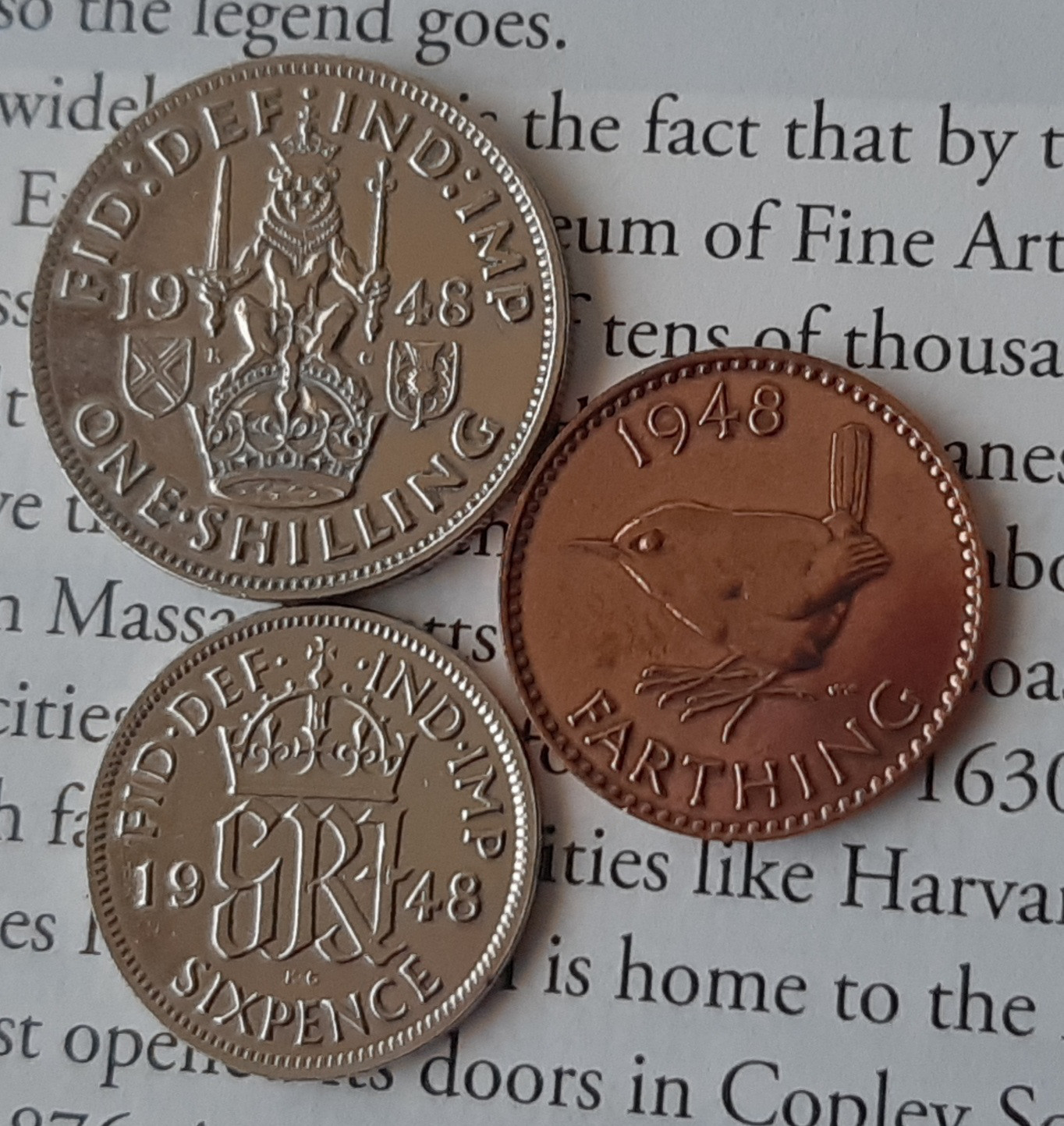 1948年 英国 3種類 コイン セット イギリス シリング 6ペンス