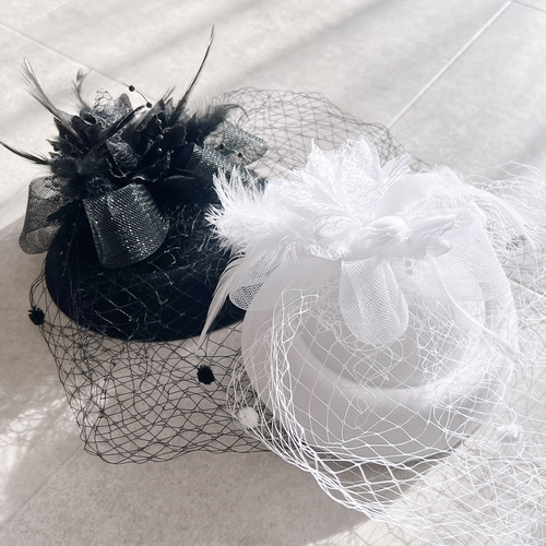 105 お花&リボン＆蝶々トークハット 成人式カクテル帽 卒業式 ヘッドドレス hy-link_ha-450