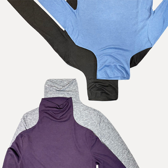 再販新作2025❤︎程よいシアー感タートルネックロングスリーブカットソーT（ブラック）25004BKF 17枚目の画像