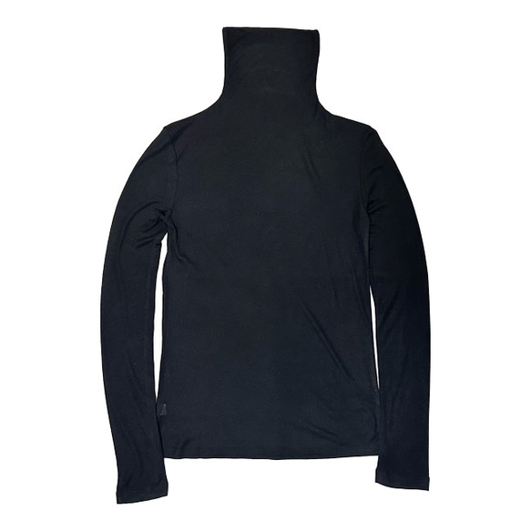 再販新作2025❤︎程よいシアー感タートルネックロングスリーブカットソーT（ブラック）25004BKF 20枚目の画像