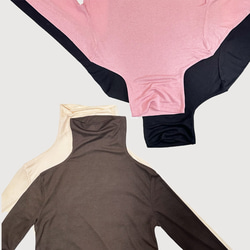 再販新作2025❤︎程よいシアー感タートルネックロングスリーブカットソーT（ブラック）25004BKF 18枚目の画像