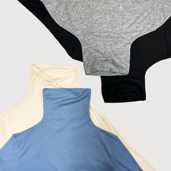 再販新作2025❤︎程よいシアー感タートルネックロングスリーブカットソーT（ブラック）25004BKF 19枚目の画像