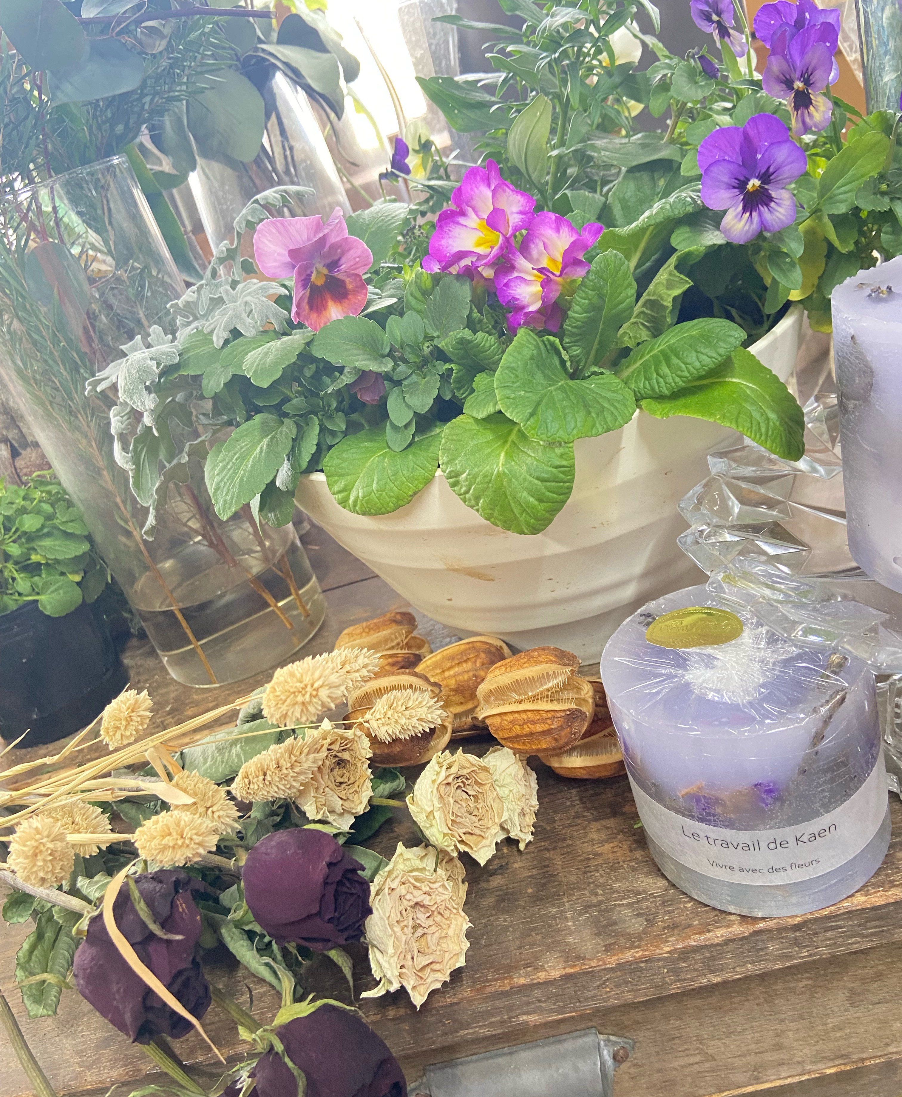 【creema限定福袋2026】寄せ植えとドライフラワーとアロマソイキャンドル