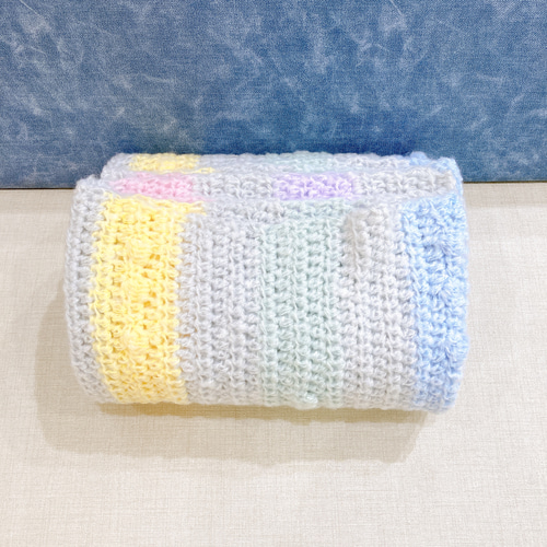 ブランケット マルチカバー 長方形 手編み カラフル