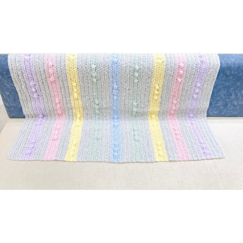 ブランケット マルチカバー 長方形 手編み カラフル