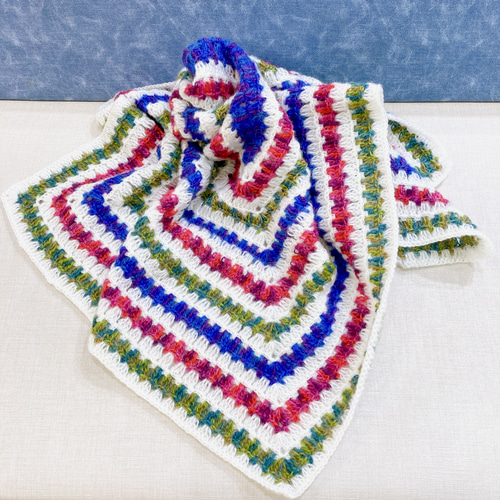 C426 手編みマルチカバー ブランケット モチーフ編み 大判 曼陀羅