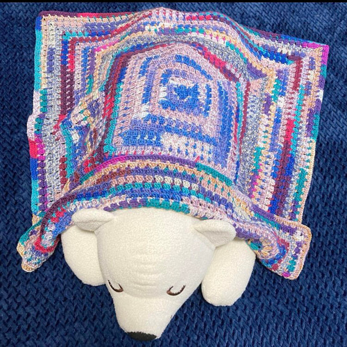 ブランケット マルチカバー 正方形 手編み カラフル ハンドメイド