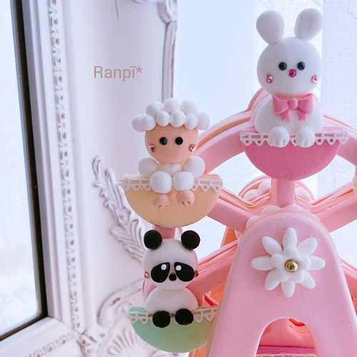 鈴なり⭐️クレイケーキ*アニマルケーキ クレイケーキ*観覧車 その他インテリア雑貨 Claycake『Ranpī*』 通販