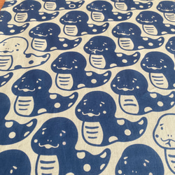 注染手ぬぐい 2025干支【ヘビづくし】ミントグリーン×青 喜多屋商店 てぬぐい 干支 巳年 蛇 ヘビ お年賀 日本製 5枚目の画像