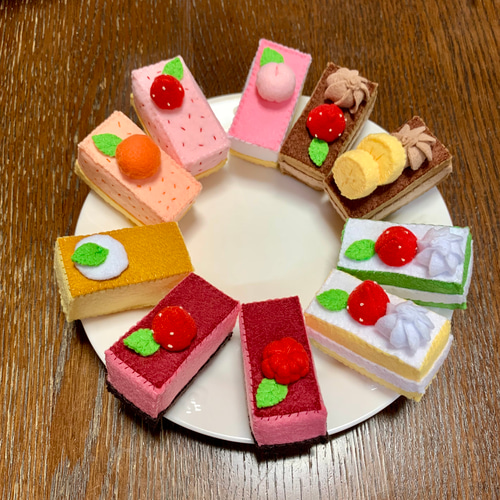 受注生産☆長方形のおままごと用ケーキ☆アラカルト一切れチョイス