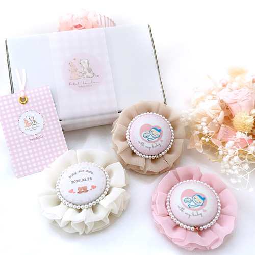 出産予定日入り×防水加工】全3色 ストーン付 マタニティマーク くすみ