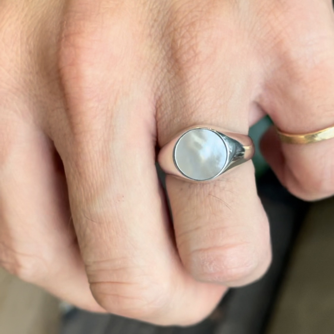 mother of pearlsignet ring 白蝶貝　シグネットリング　SILVER925