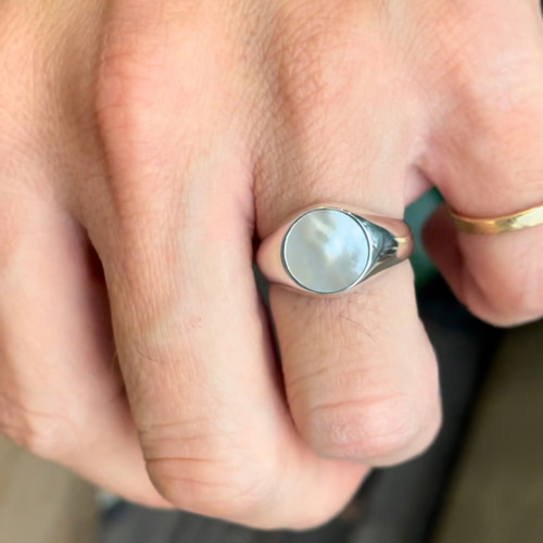mother of pearlsignet ring 白蝶貝 シグネットリング SILVER925