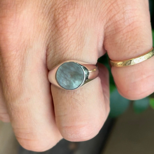 mother of pearlsignet ring 黒蝶貝 シグネットリング SILVER925