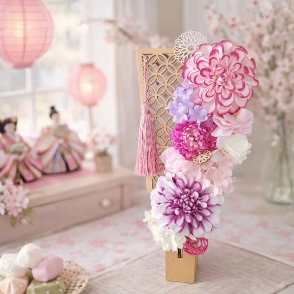 初節句・雛祭り】花羽子板アレンジメント｜出産祝い・記念撮影にも