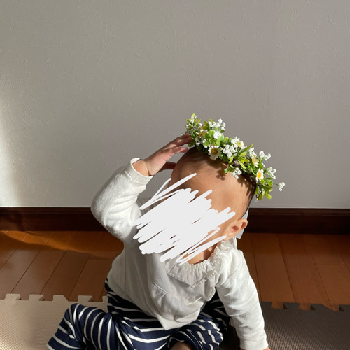 ナチュラル ベビー&キッズ ハーフ花かんむり 花冠 ヘッドドレス