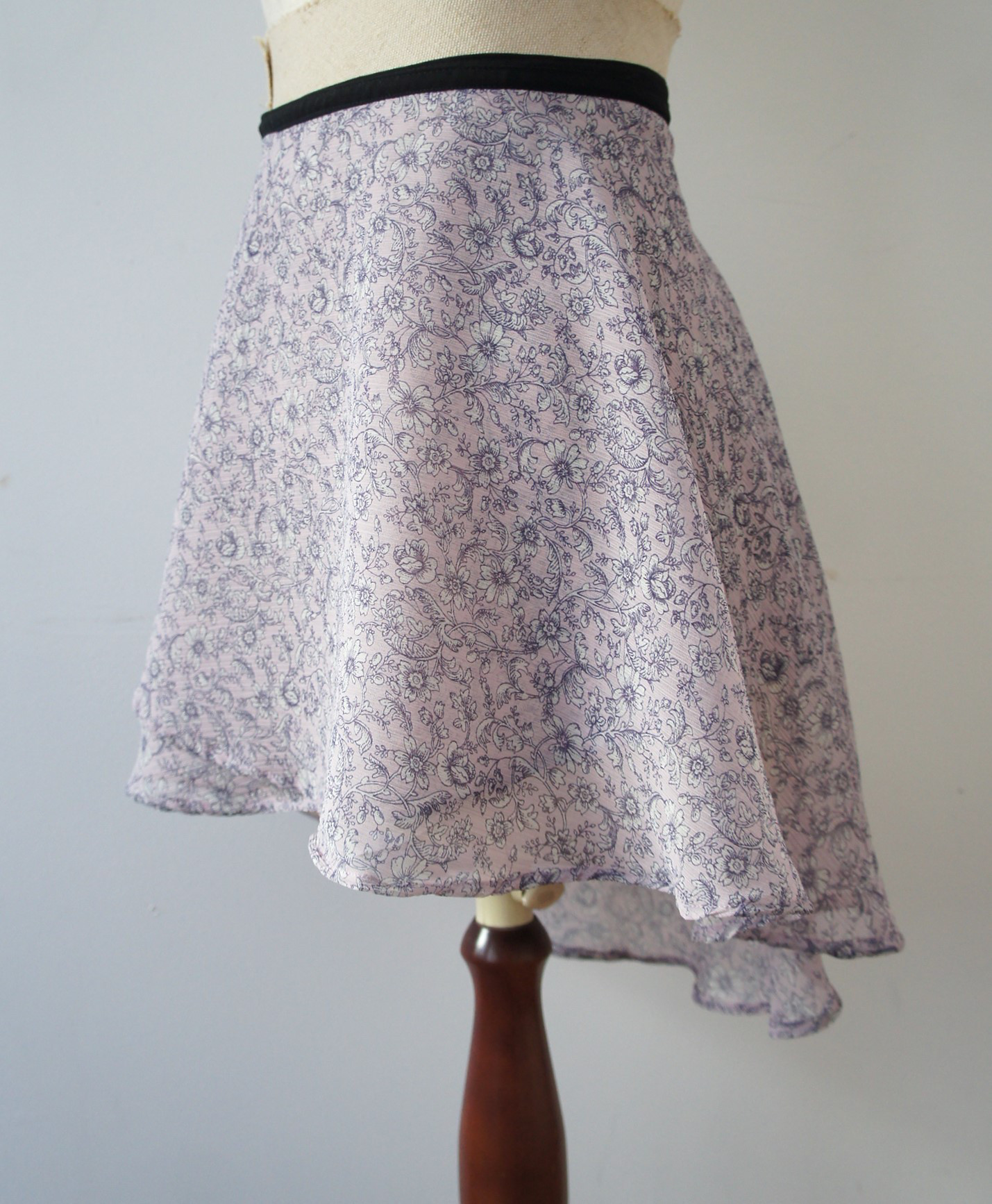 バレエ　ラップスカート[エッチングフラワー・ピンク50-120] L166etchingflower Pink