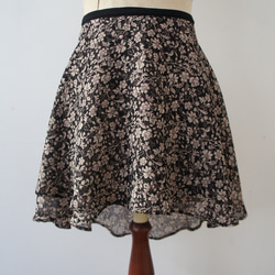 バレエ　ラップスカート[エッチングフラワー・ブラック51-107] L167etchingflower Black 13枚目の画像