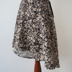 バレエ　ラップスカート[エッチングフラワー・ブラック51-107] L167etchingflower Black 10枚目の画像