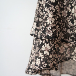 バレエ　ラップスカート[エッチングフラワー・ブラック51-107] L167etchingflower Black 7枚目の画像