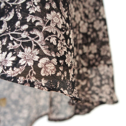 バレエ　ラップスカート[エッチングフラワー・ブラック51-107] L167etchingflower Black 4枚目の画像