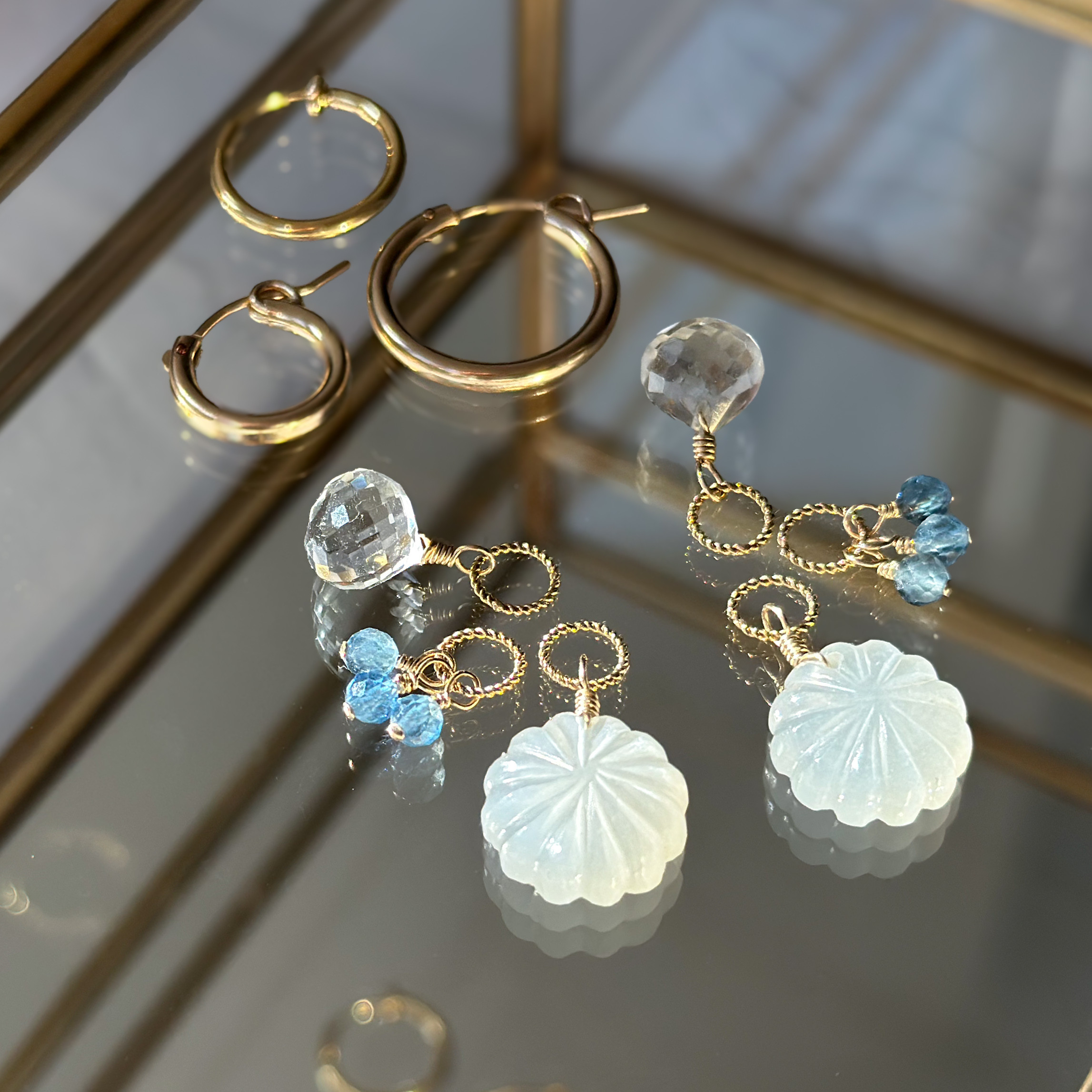 Creema限定福袋*14kgf*天然石の付け替えピアスチャームセット