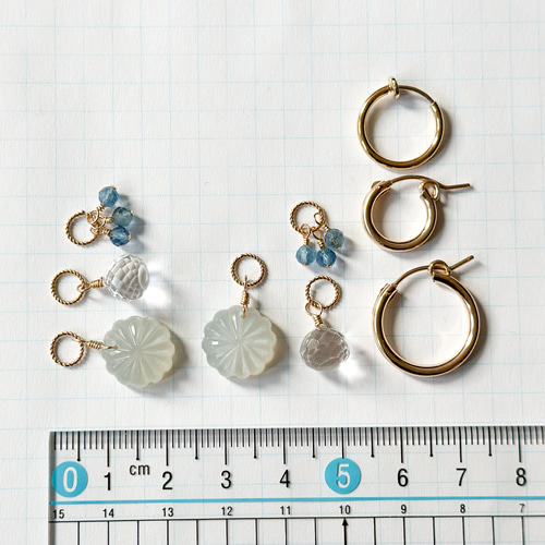 Creema限定福袋*14kgf*天然石の付け替えピアスチャームセット ピアス