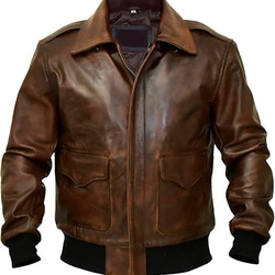 牛革・シャツカラーのボンバージャケット Cow Leather Bomber Jacket 