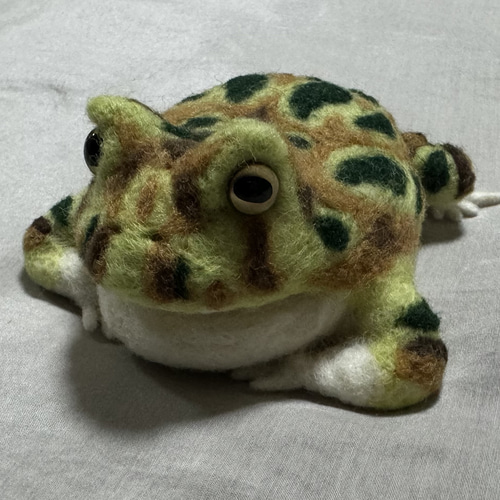 〈値下げ中〉　カエル　ウシガエル　ぬいぐるみ　羊毛フェルト① 値下げ中〉 カエル ウシガエル ぬいぐるみ 羊毛フェルト① - メルカリ
