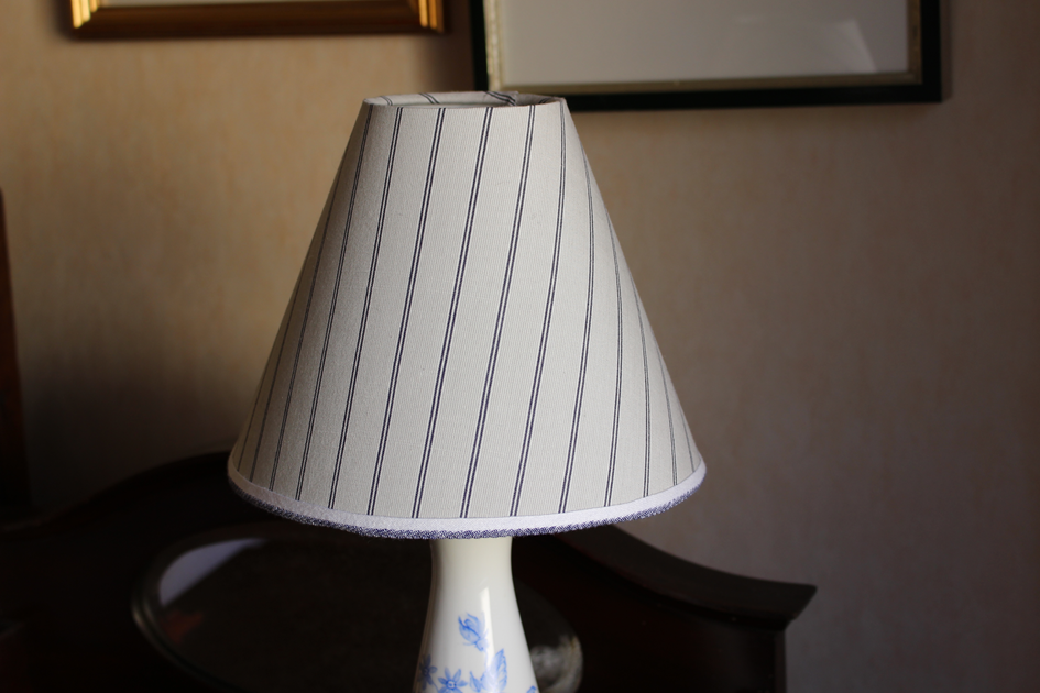 コットンのテーブルランプ用ランプシェード  /  ルカ /  グリーン＆ネイビー